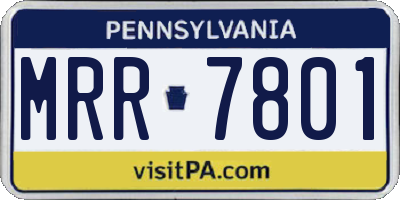 PA license plate MRR7801