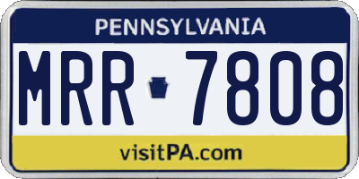 PA license plate MRR7808
