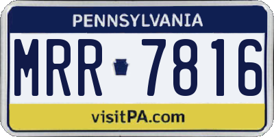 PA license plate MRR7816