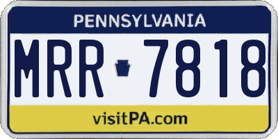 PA license plate MRR7818