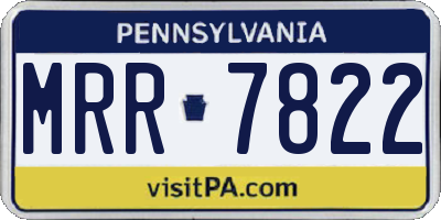 PA license plate MRR7822