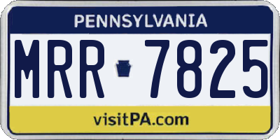PA license plate MRR7825