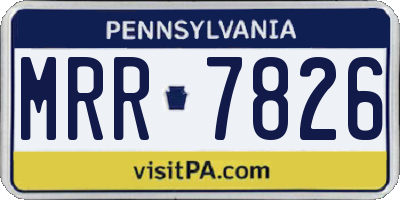 PA license plate MRR7826