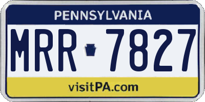 PA license plate MRR7827
