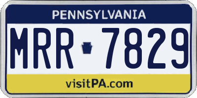 PA license plate MRR7829