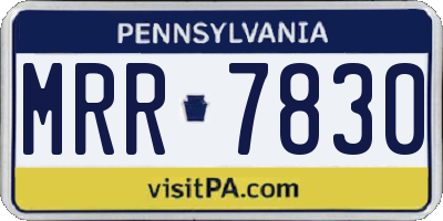 PA license plate MRR7830