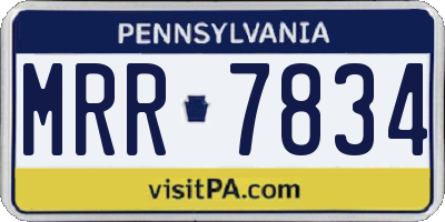PA license plate MRR7834