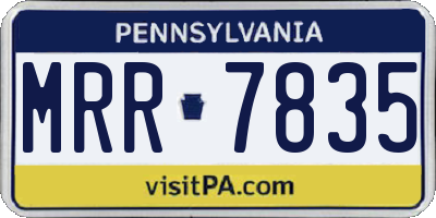 PA license plate MRR7835