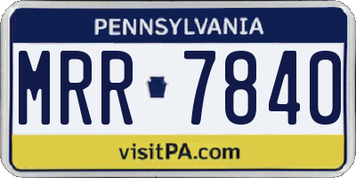 PA license plate MRR7840