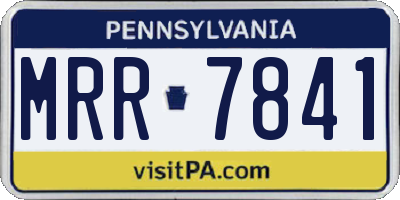 PA license plate MRR7841
