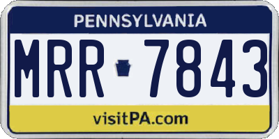 PA license plate MRR7843
