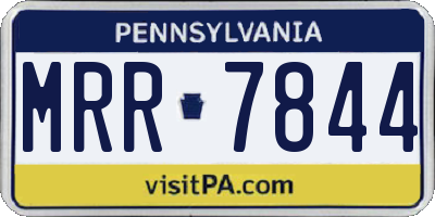 PA license plate MRR7844