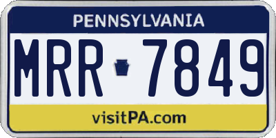PA license plate MRR7849