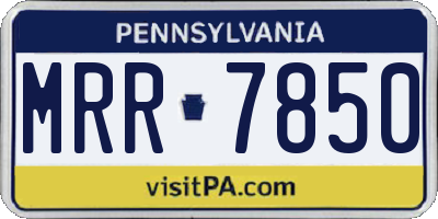PA license plate MRR7850