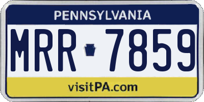 PA license plate MRR7859