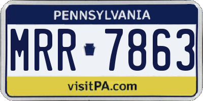 PA license plate MRR7863