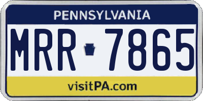 PA license plate MRR7865