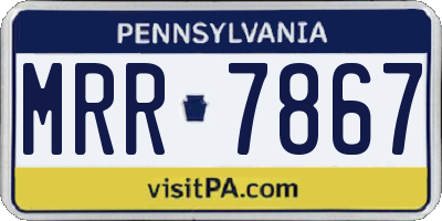 PA license plate MRR7867
