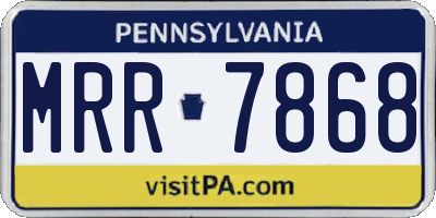 PA license plate MRR7868