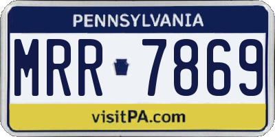 PA license plate MRR7869
