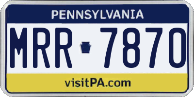 PA license plate MRR7870