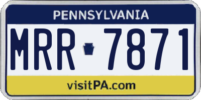 PA license plate MRR7871