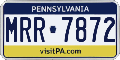 PA license plate MRR7872