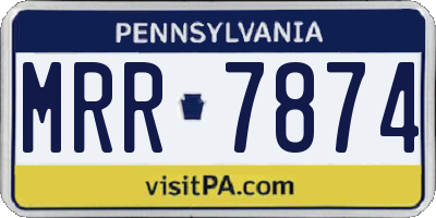 PA license plate MRR7874