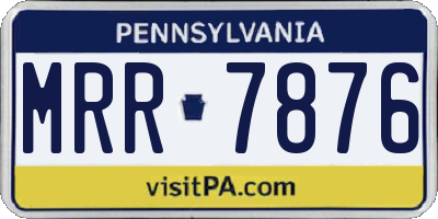 PA license plate MRR7876