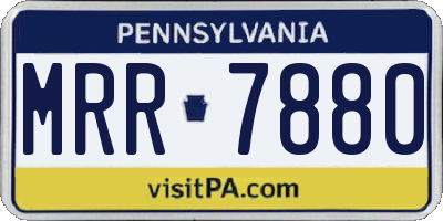 PA license plate MRR7880