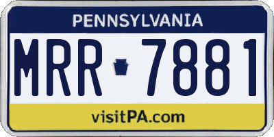 PA license plate MRR7881