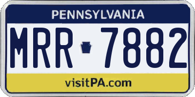 PA license plate MRR7882