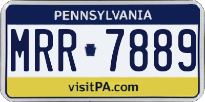 PA license plate MRR7889