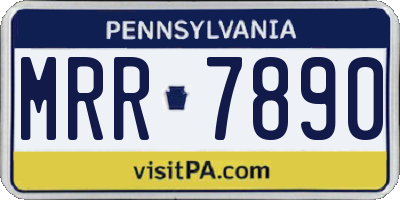 PA license plate MRR7890