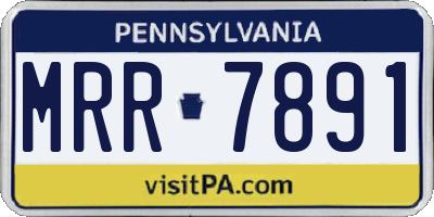 PA license plate MRR7891