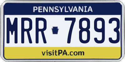 PA license plate MRR7893