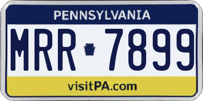 PA license plate MRR7899