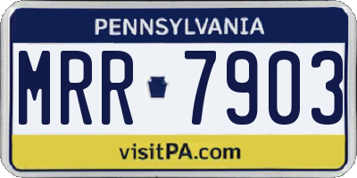 PA license plate MRR7903