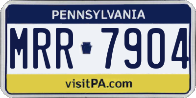 PA license plate MRR7904