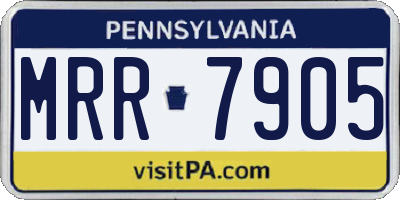 PA license plate MRR7905