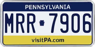 PA license plate MRR7906