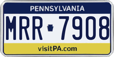 PA license plate MRR7908