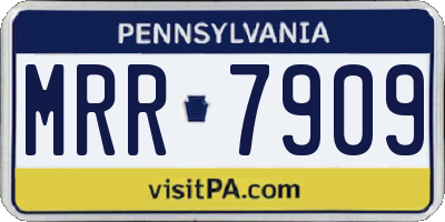 PA license plate MRR7909