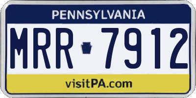 PA license plate MRR7912