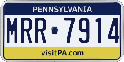 PA license plate MRR7914