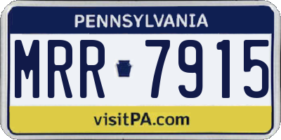 PA license plate MRR7915