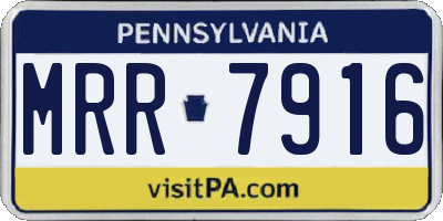 PA license plate MRR7916