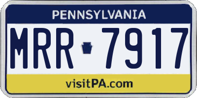 PA license plate MRR7917