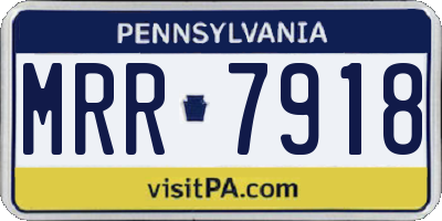 PA license plate MRR7918
