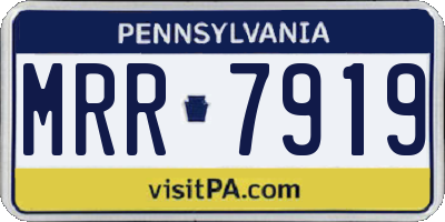 PA license plate MRR7919